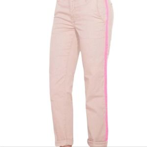 NWT Sundry Chino Trouser with Pink Pop Side Stripe Size 29 Tan and Pink